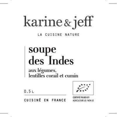 Soupe des Indes aux légumes, lentilles corail et cumin 0,50 L