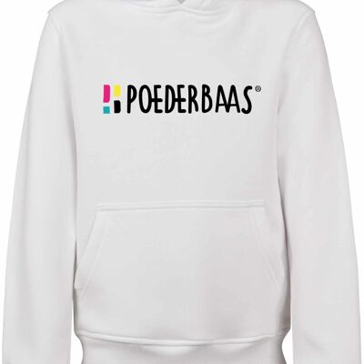 Witte hoodie voor kids van Poederbaas