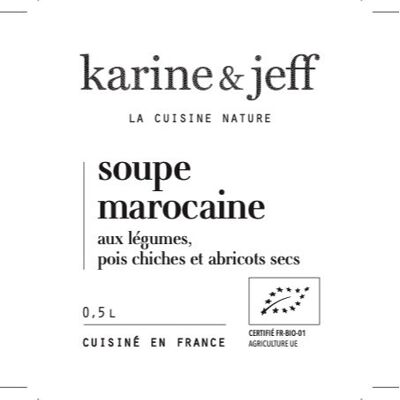 Soupe Marocaine aux légumes, pois chiches et abricots secs 0,50 L