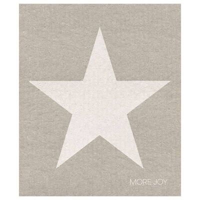 Dishcloth Star White on Grey