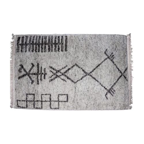 Moroccan Gray Nickel Genuine Woolen Rug
