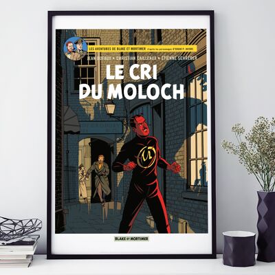 POSTER 60 CM BY 40 CM BLAKE AND MORTIMER LE CRI DU MOLOCH