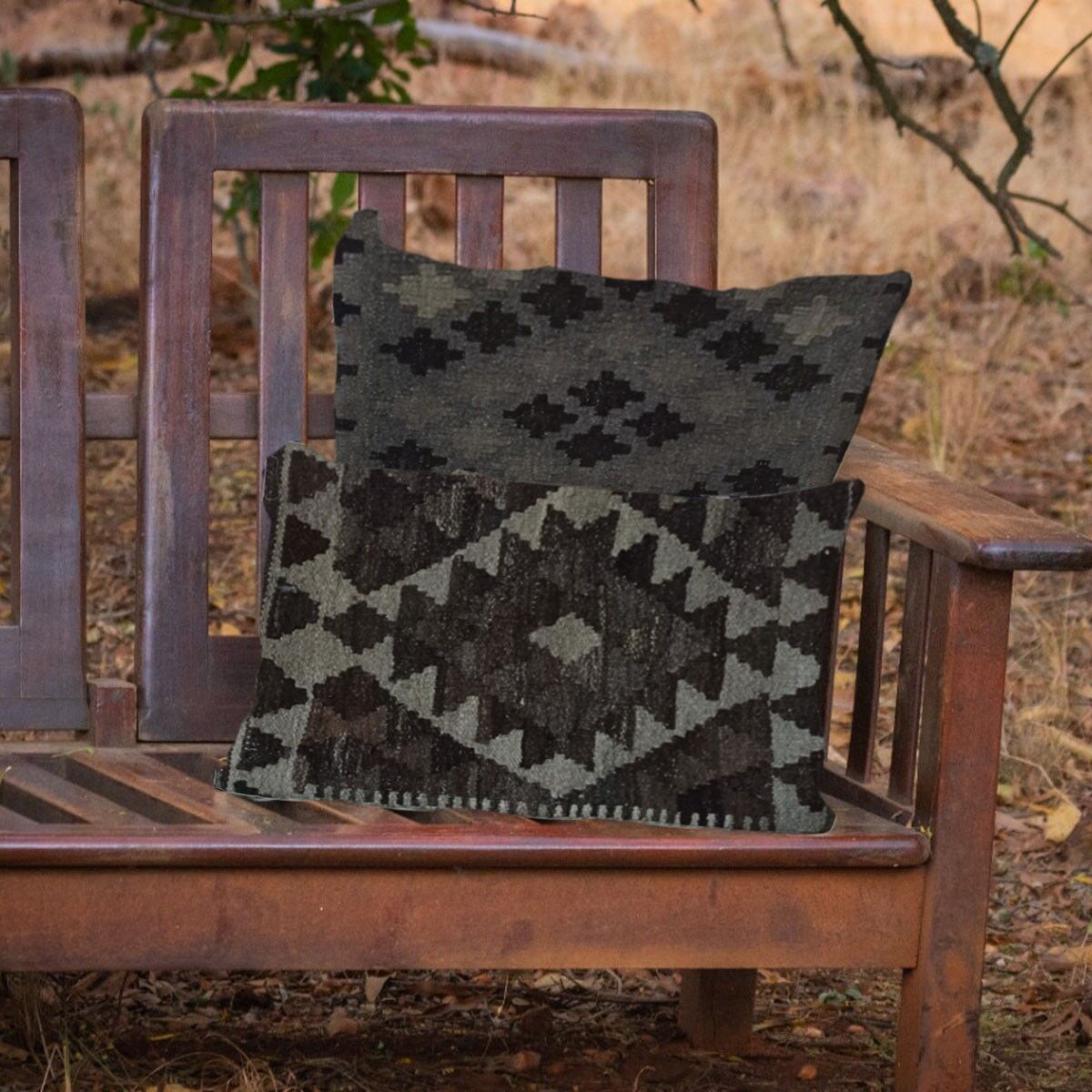 Fodera per cuscino Dune intrecciata a mano Kilim