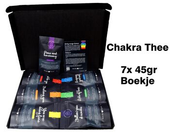 Service à thé chakras - 7 sachets de thé en vrac de qualité - 45 gr. par sachet - avec livret - en coffret cadeau 6