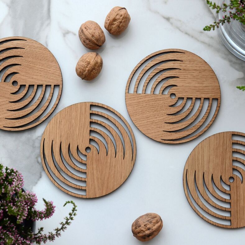 Buy wholesale Wooden Coasters for Drinks GARDENA, Set of 4