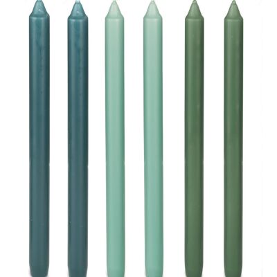 Cactula velas largas brillantes 2,2 x 29 cm 6 PCS en 3 colores | nórdico