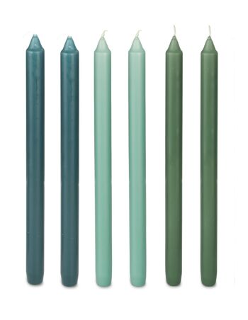 Cactula longues bougies brillantes 2,2 x 29 cm 6 PCS en 3 couleurs | nordique