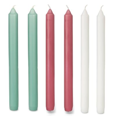 Cactula longues bougies brillantes 2,2 x 29 cm 6 PCS en 3 couleurs | Happy Winter