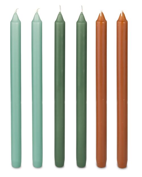 Cactula long dinnercandles shiny 2.2 x 29 cm 6 PCS in 3 colors | Stone