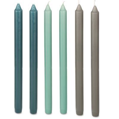 Cactula velas largas brillantes 2,2 x 29 cm 6 piezas en 3 colores | Frío