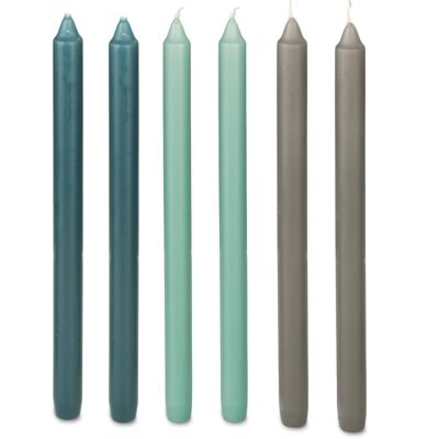 Cactula velas largas brillantes 2,2 x 29 cm 6 piezas en 3 colores | Frío