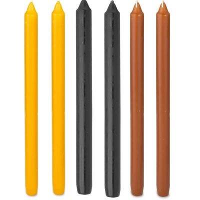 Cactula velas largas brillantes 2,2 x 29 cm 6 piezas en 3 colores | Champiñón