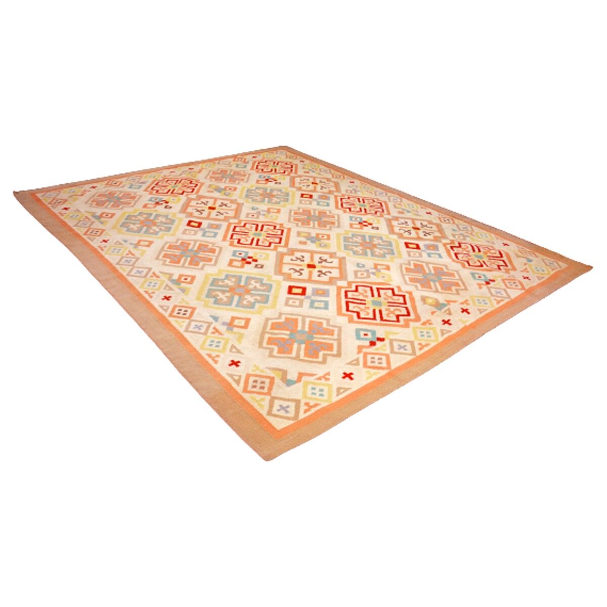 Tapis kilim champagne tissé à la main vintage