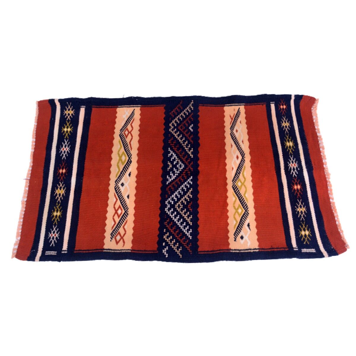 Tappeto Kilim alto vintage fatto a mano con papaveri