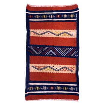 Grand tapis kilim pavot fait main vintage 7