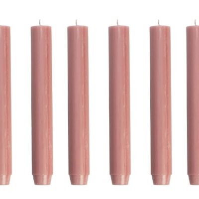 Candele spesse Cactula 2,6 x 18 cm 6 pz nel colore Old Pink