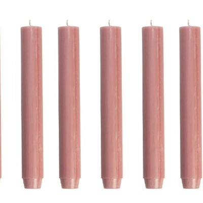 Cactula thick dinnercandles 2.6 x 18 cm 6 pcs in the color Old Pink