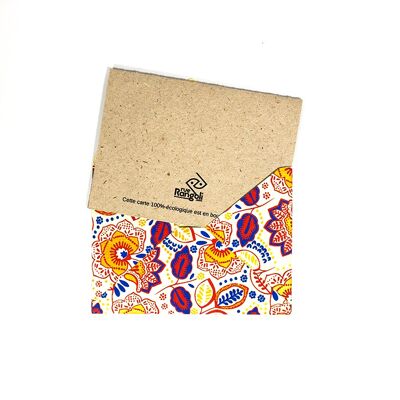 Upcycling, handmade envelope and elephant dung greeting card