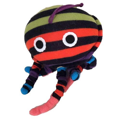 Chaussette bébé hochet rayures méduses noir multi