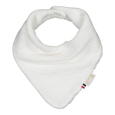 Off-white gauze bandana bib