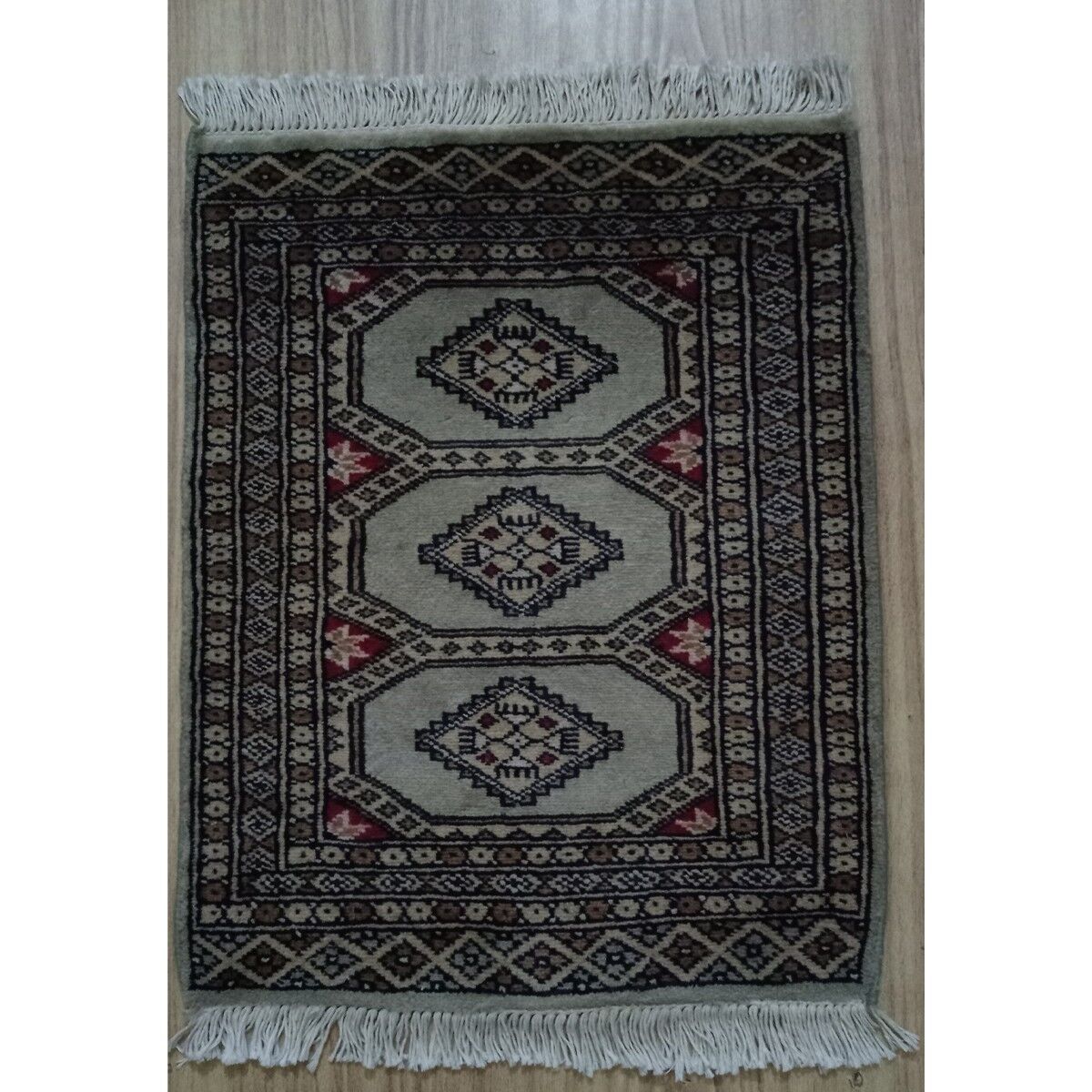 Bokhara Annodato a Mano Camouflage Green Mat