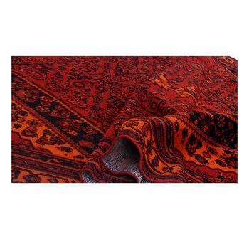 Tapis Heriz vintage foncé noué à la main bordeaux 5