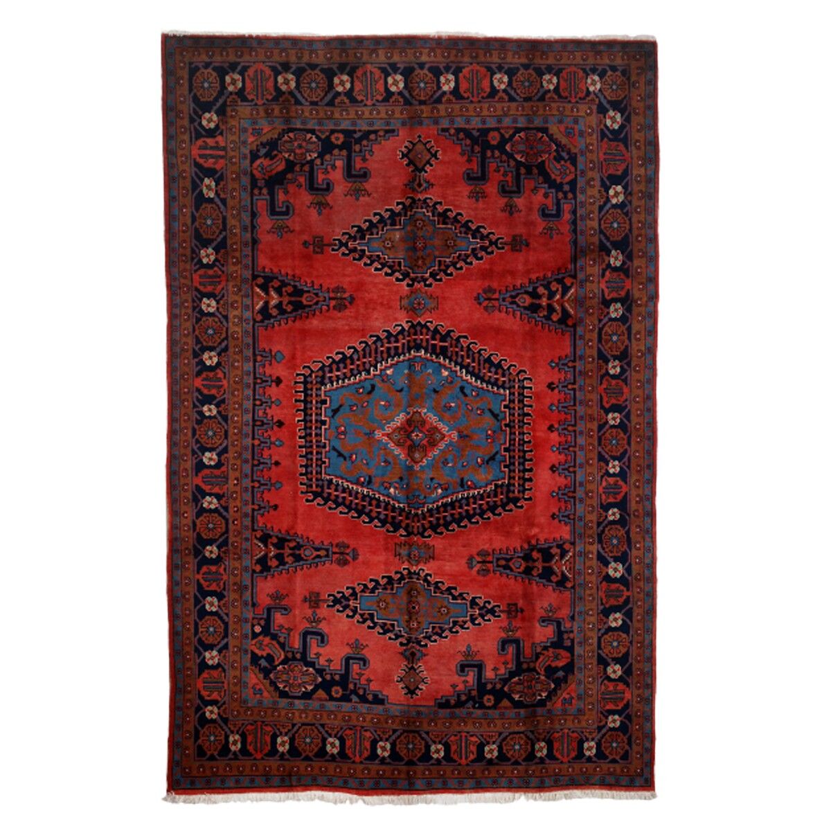 Tappeto vintage Heriz Tamarillo annodato a mano