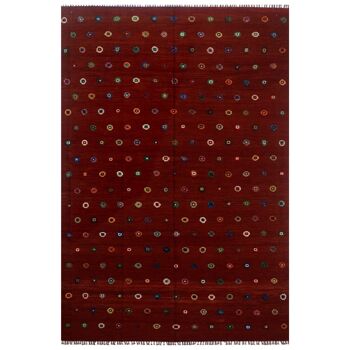 Tapis kilim rouge rustique Soumak 1