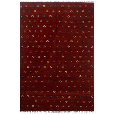 Tapis kilim rouge rustique Soumak
