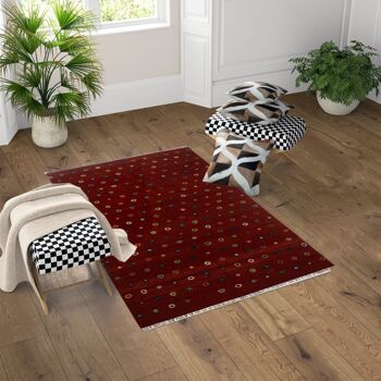 Tapis kilim rouge rustique Soumak 4