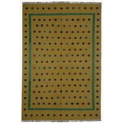 Alfombra Kilim amarilla Soumak Kumera