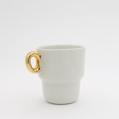 Gold Porzellan Tasse 100% Handarbeit - Modell Crucis