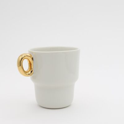 Gold Porzellan Tasse 100% Handarbeit - Modell Crucis