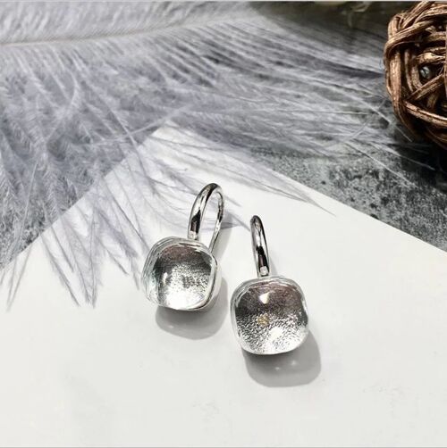 Jozemiek Stone earring transparant - zilver