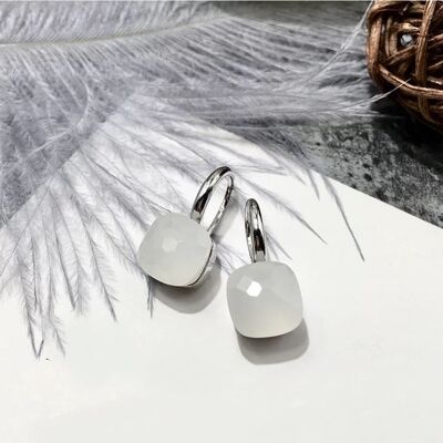 Orecchino Jozemiek Stone Bianco - argento