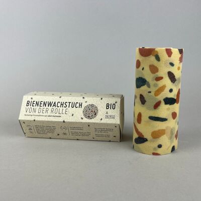 Organic beeswax wrap from the roll (Confetti Edition) in honeycomb packaging