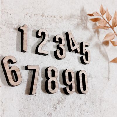 Letras, números y signos - 15 cm - Roble