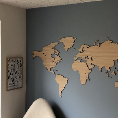 World Map, Large, Walnut