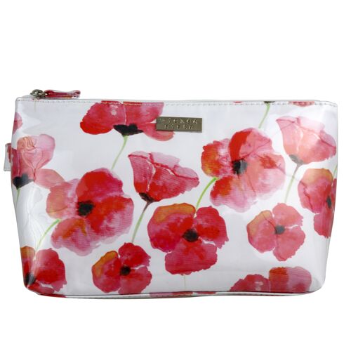 Watercolour Poppies large flat purse Kosmetiktasche