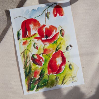 "Poppies" watercolor art print