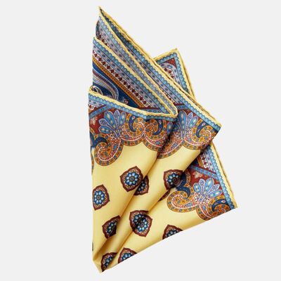 Lugano - Large Silk Pocket Square - Yellow