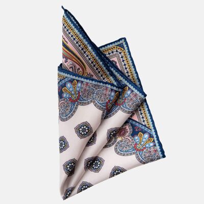 Lugano - Large Silk Pocket Square - White