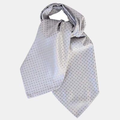 Portofino - Silk Ascot Cravat Tie - Silver
