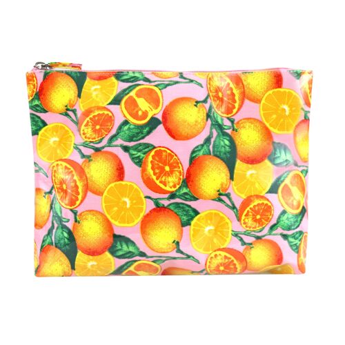 Citrus extra large flat bag cosmetic bag