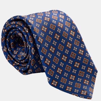 Empoli - Printed Silk Tie - Lapis XL