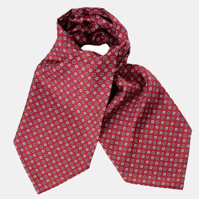 Spoleto - Silk Ascot Cravat Tie - Red