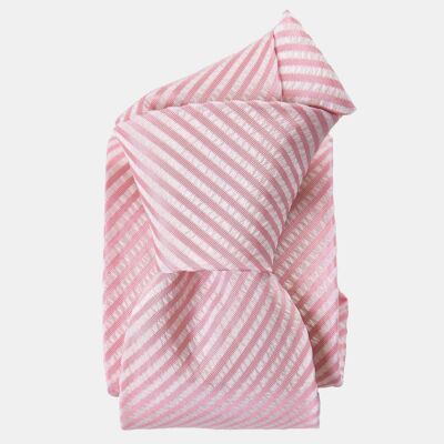 Bardolino - Silk Seersucker Tie - Pink