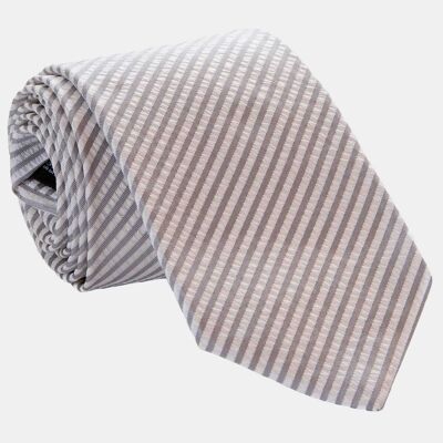 Bardolino - Silk Seersucker Tie - Grey XL