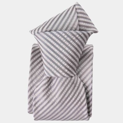 Bardolino - Silk Seersucker Tie - Grey