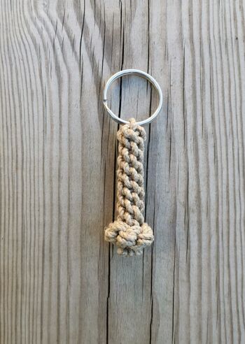 Porte-clés "corde cloche" en corde de chanvre grand
